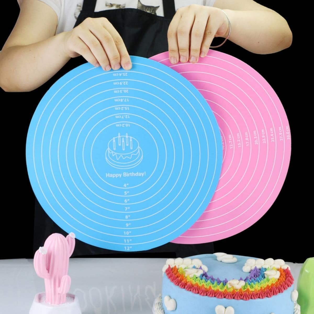 Silicone Baking Mat, Silicone Cake Knead Dough Mat, Non-slip Mat With Measurement Silicone Baking Mat, Silicone Cake Knead Dough Mat, Non-slip Mat With Measurement